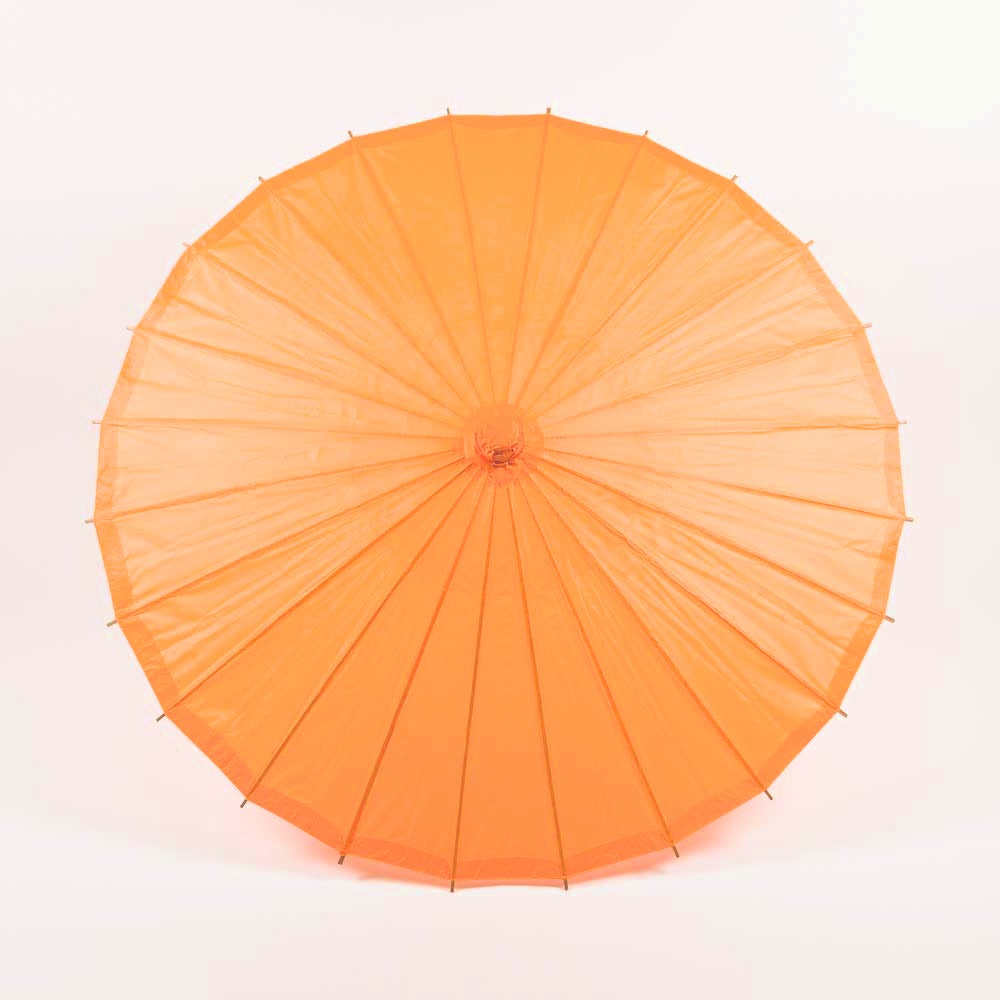 BULK PACK (6-Pack) 32&quot; Orange Paper Parasol Umbrella with Elegant Handle