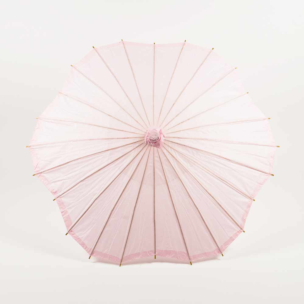 BULK PACK (6-Pack) 32" Pink Paper Parasol Umbrella, Scallop Blossom Shaped with Elegant Handle