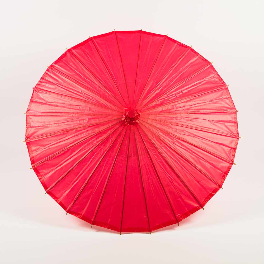 BULK PACK (6-Pack) 32&quot; Red Paper Parasol Umbrella with Elegant Handle