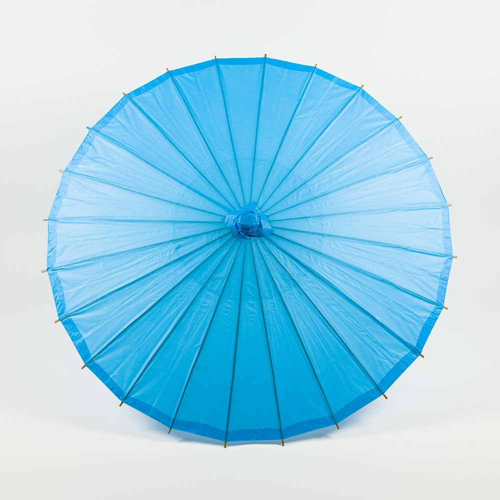 BULK PACK (6-Pack) 32&quot; Turquoise Paper Parasol Umbrella with Elegant Handle
