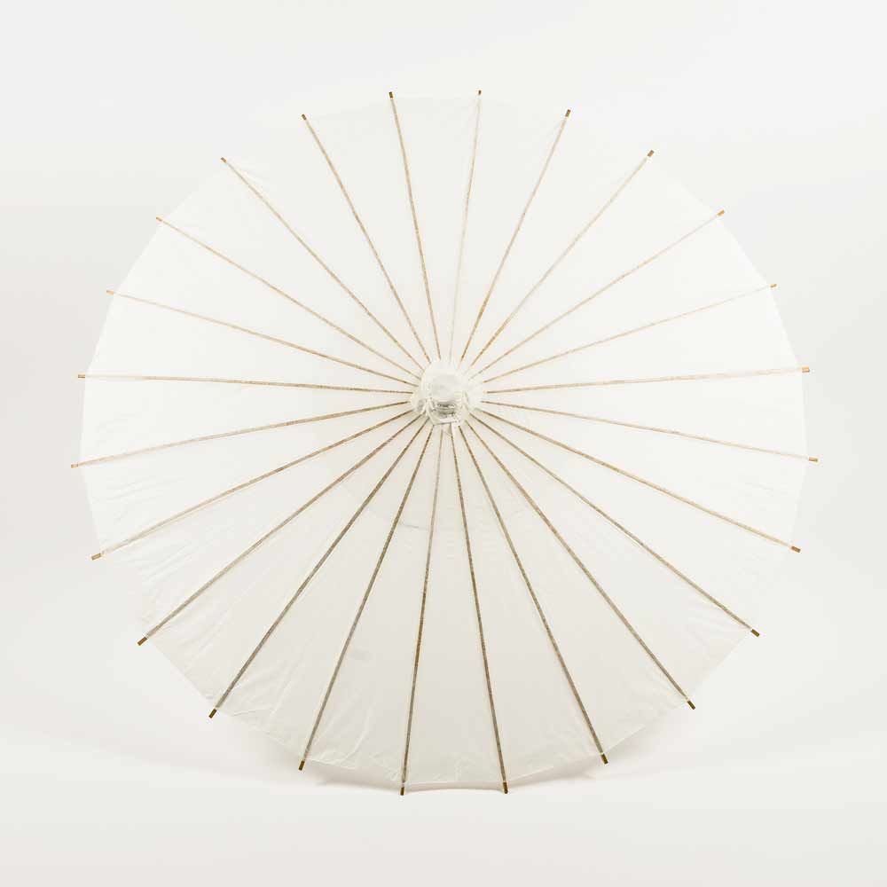 28" White Paper Parasol Umbrella - PaperLanternStore.com - Paper Lanterns, Decor, Party Lights & More