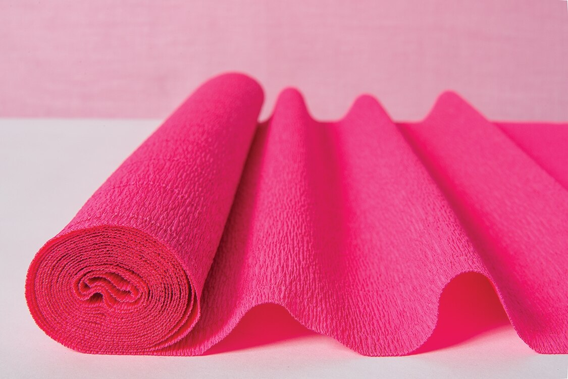 Neon Pink Premium Heavy Italian Crepe Paper Roll and Table Runner, 20 Inches x 8 Feet - PaperLanternStore.com - Paper Lanterns, Decor, Party Lights &amp; More