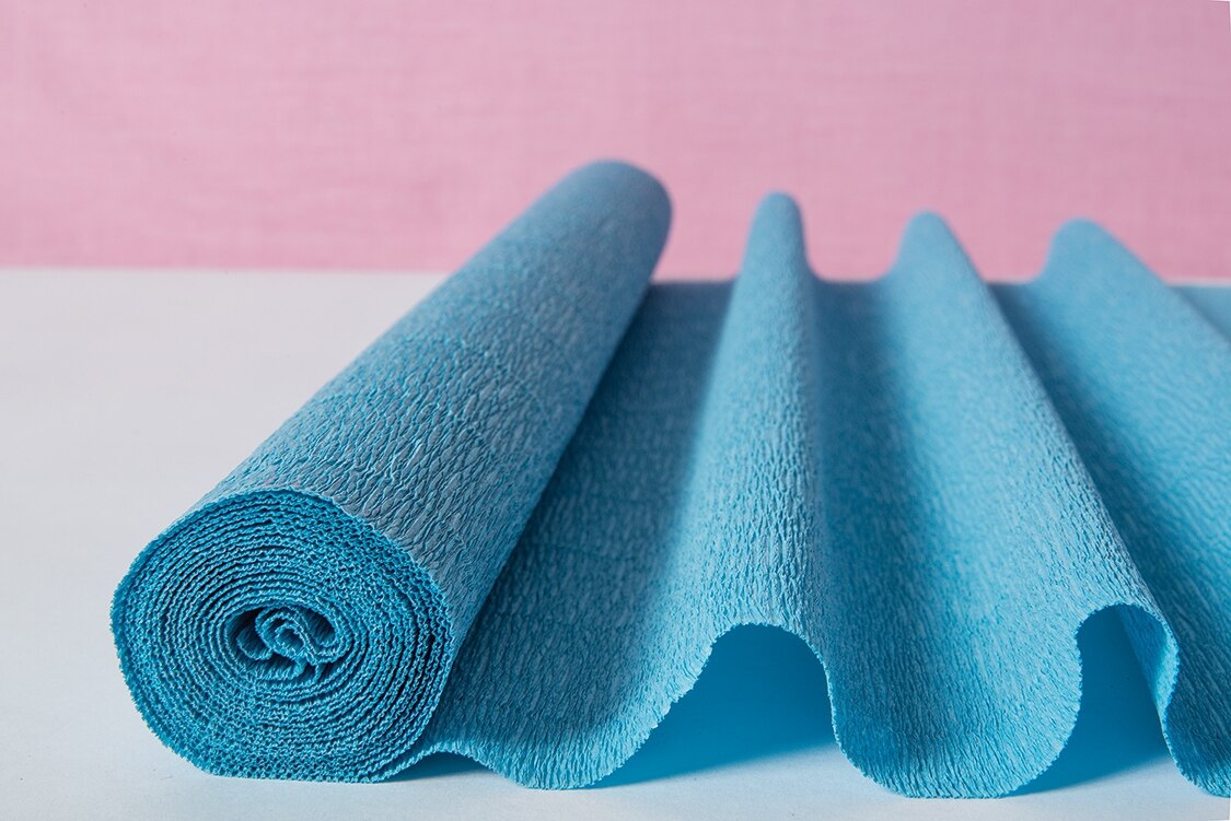 Something Blue Premium Heavy Italian Crepe Paper Roll and Table Runner, 20 Inches x 8 Feet - PaperLanternStore.com - Paper Lanterns, Decor, Party Lights &amp; More