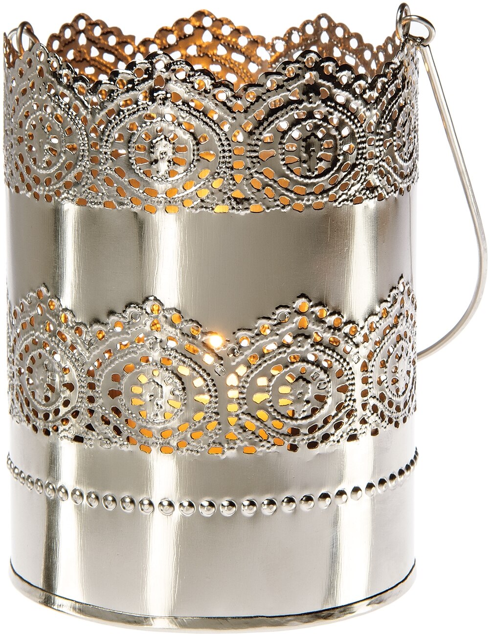 Large Padma Punched Tin Shadow Lantern - PaperLanternStore.com - Paper Lanterns, Decor, Party Lights &amp; More