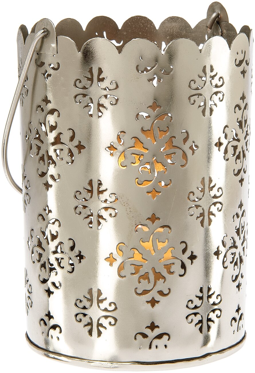 Large Amala Punched Tin Damask Pattern Shadow Lantern - PaperLanternStore.com - Paper Lanterns, Decor, Party Lights &amp; More