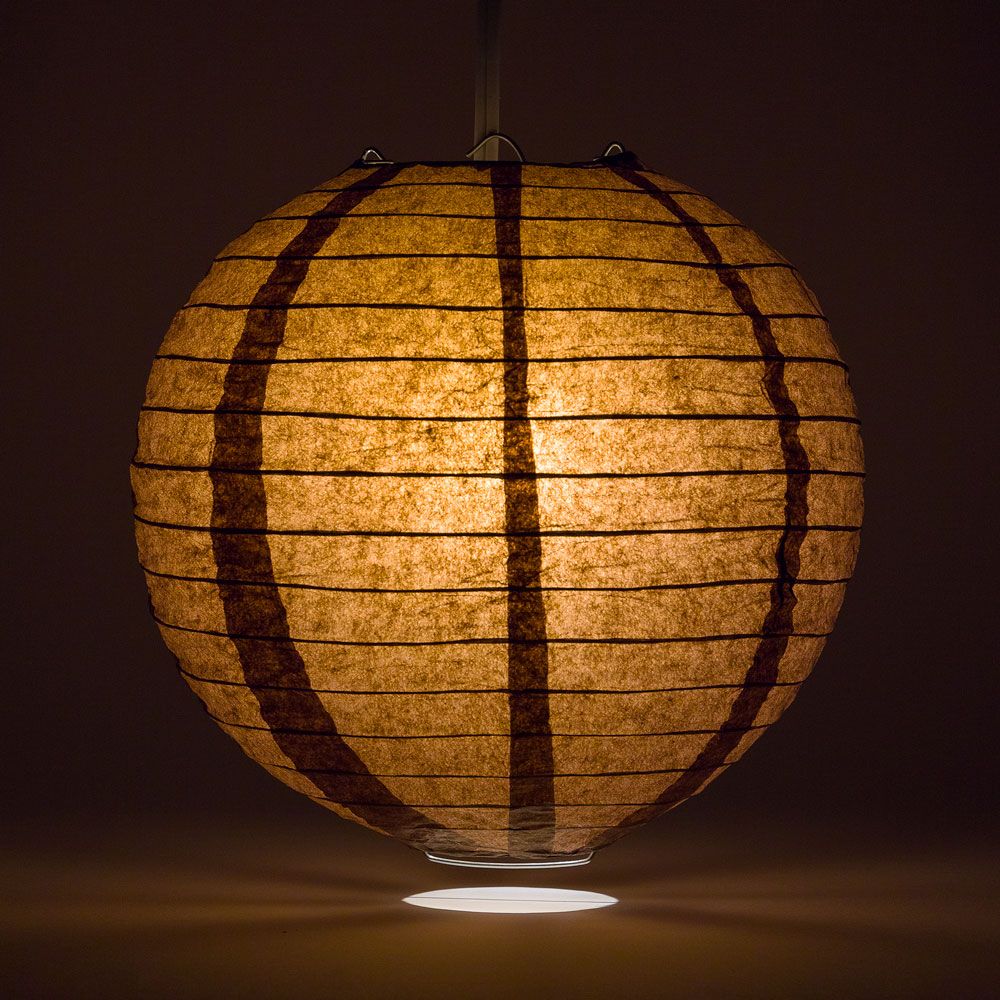 36&quot; Brown Jumbo Round Paper Lantern, Even Ribbing, Chinese Hanging Wedding &amp; Party Decoration - PaperLanternStore.com - Paper Lanterns, Decor, Party Lights &amp; More