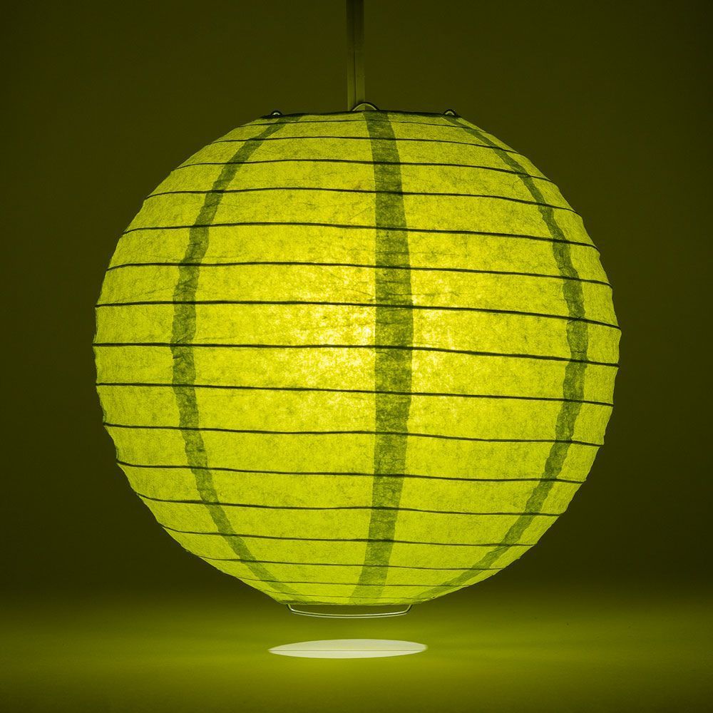 36&quot; Chartreuse Jumbo Round Paper Lantern, Even Ribbing, Chinese Hanging Wedding &amp; Party Decoration - PaperLanternStore.com - Paper Lanterns, Decor, Party Lights &amp; More