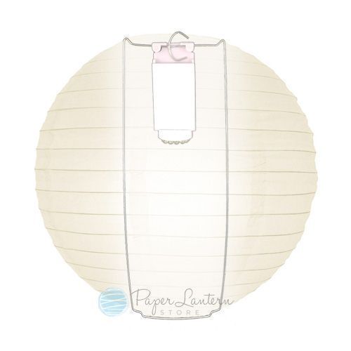 36" Ivory Jumbo Round Paper Lantern, Even Ribbing, Chinese Hanging Wedding & Party Decoration - PaperLanternStore.com - Paper Lanterns, Decor, Party Lights & More