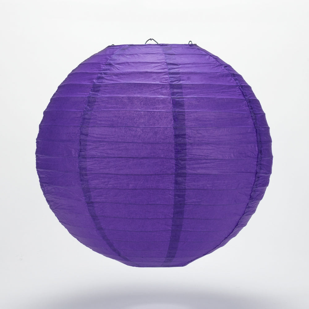 36&quot; Plum Purple Jumbo Round Paper Lantern, Even Ribbing, Chinese Hanging Wedding &amp; Party Decoration - PaperLanternStore.com - Paper Lanterns, Decor, Party Lights &amp; More