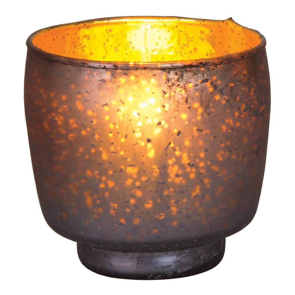 Charcoal Grey Kebi Luxe Glass Candle Holder - PaperLanternStore.com - Paper Lanterns, Decor, Party Lights &amp; More