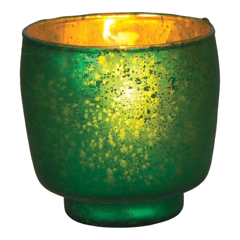 Emerald Green Kebi Luxe Glass Candle Holder - PaperLanternStore.com - Paper Lanterns, Decor, Party Lights &amp; More
