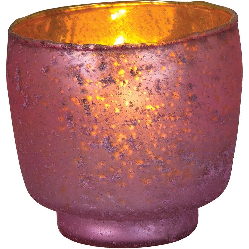 Fuchsia Pink Kebi Luxe Glass Candle Holder - PaperLanternStore.com - Paper Lanterns, Decor, Party Lights &amp; More