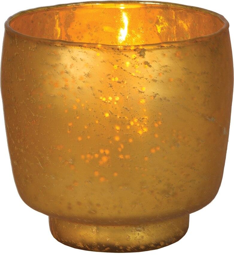 Gold Kebi Luxe Glass Candle Holder - PaperLanternStore.com - Paper Lanterns, Decor, Party Lights &amp; More