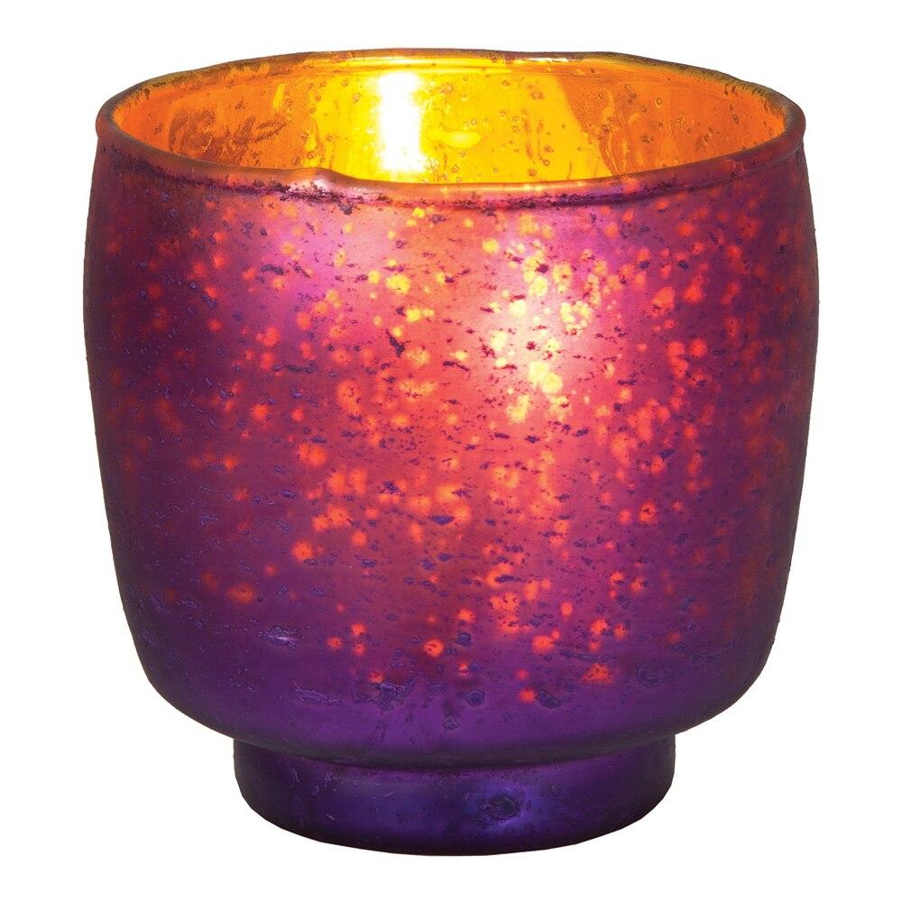 Plum Purple Kebi Luxe Glass Candle Holder - PaperLanternStore.com - Paper Lanterns, Decor, Party Lights &amp; More