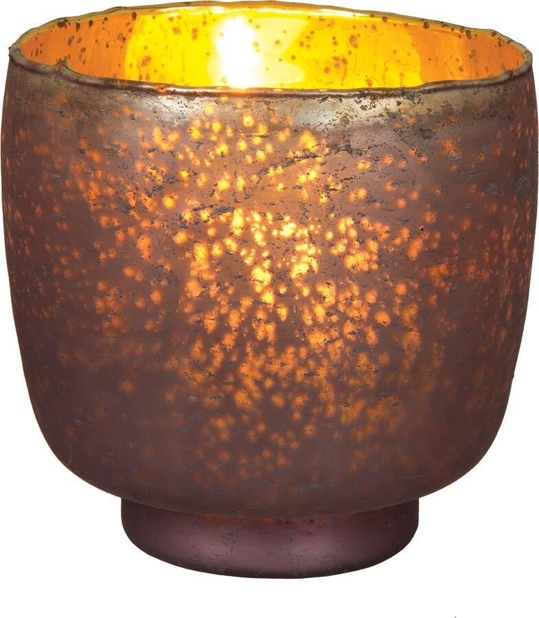 Charcoal Grey Omorose Luxe Glass Candle Holder - PaperLanternStore.com - Paper Lanterns, Decor, Party Lights &amp; More