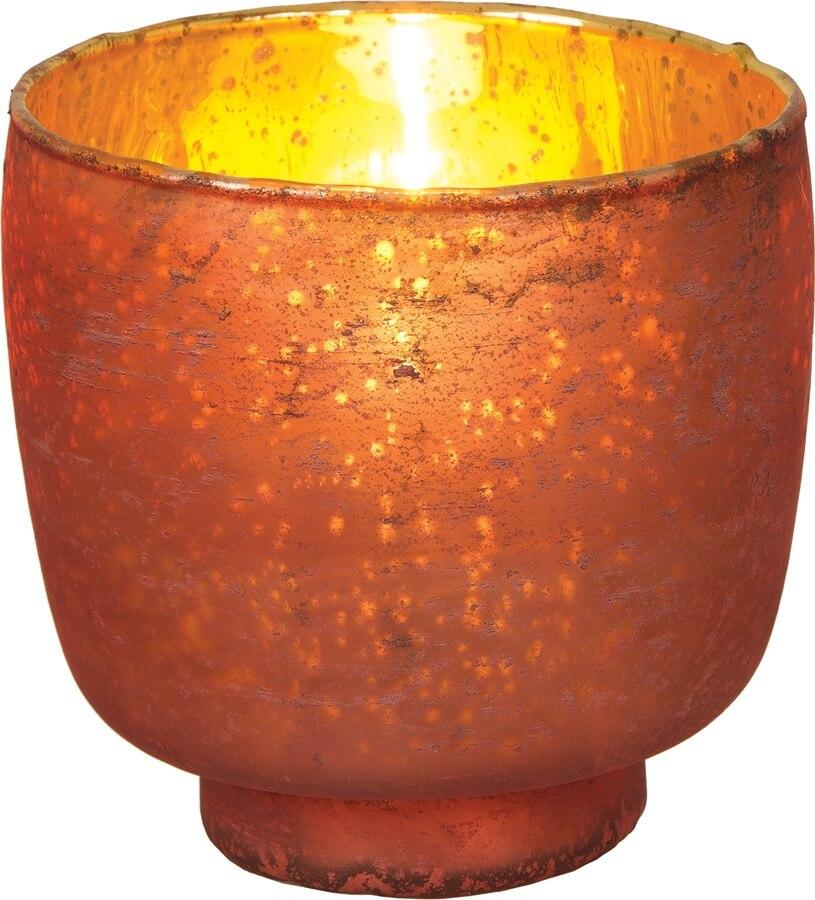 Copper Omorose Luxe Glass Candle Holder - PaperLanternStore.com - Paper Lanterns, Decor, Party Lights &amp; More