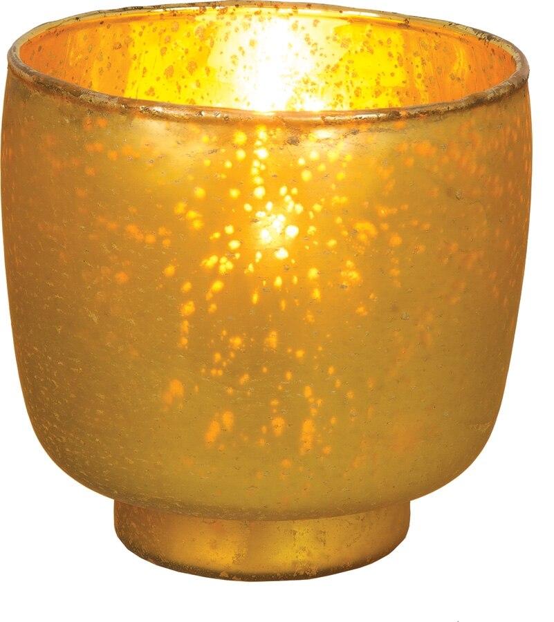 Gold Omorose Luxe Glass Candle Holder - PaperLanternStore.com - Paper Lanterns, Decor, Party Lights &amp; More