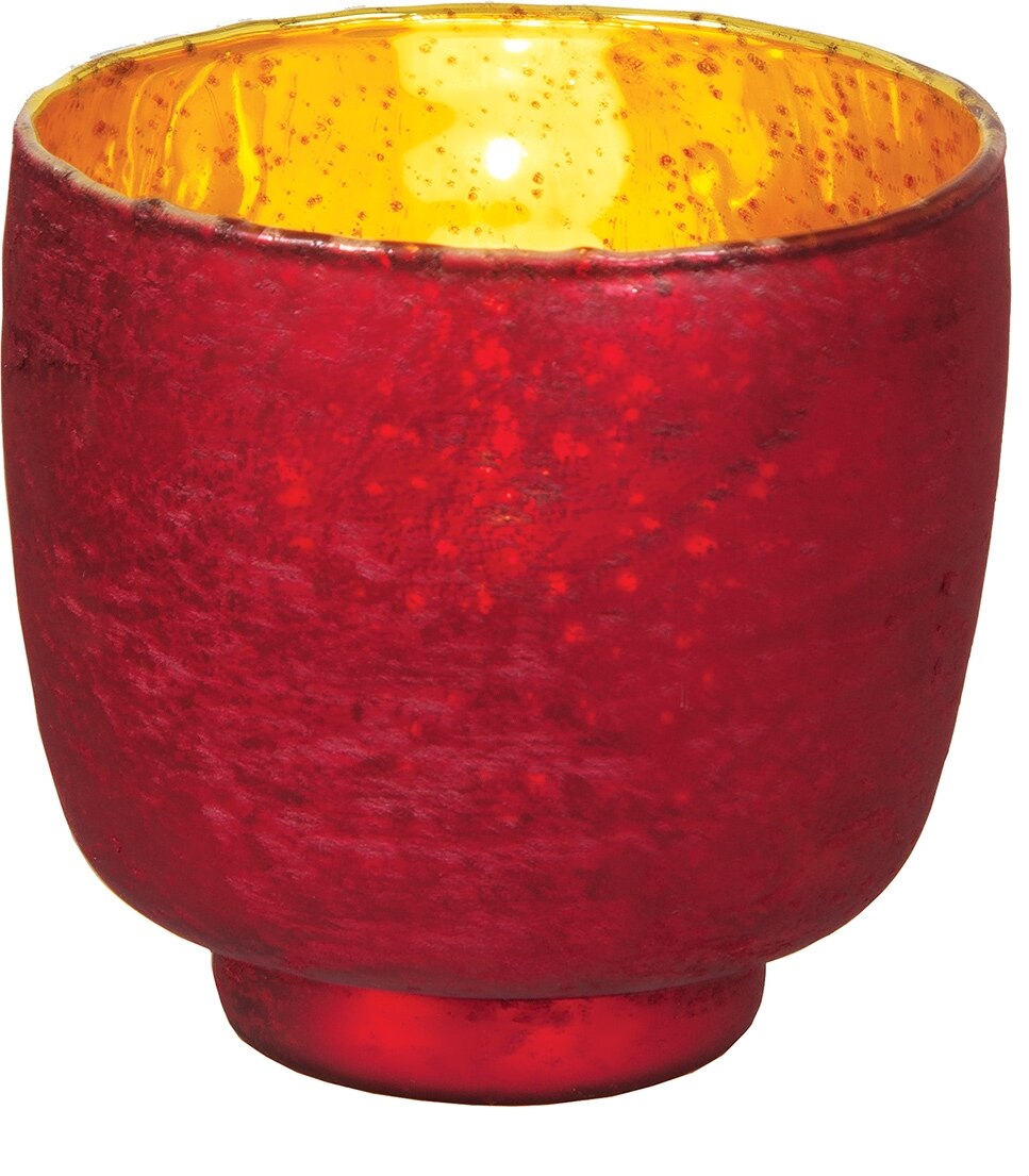 Red Omorose Luxe Glass Candle Holder - PaperLanternStore.com - Paper Lanterns, Decor, Party Lights &amp; More