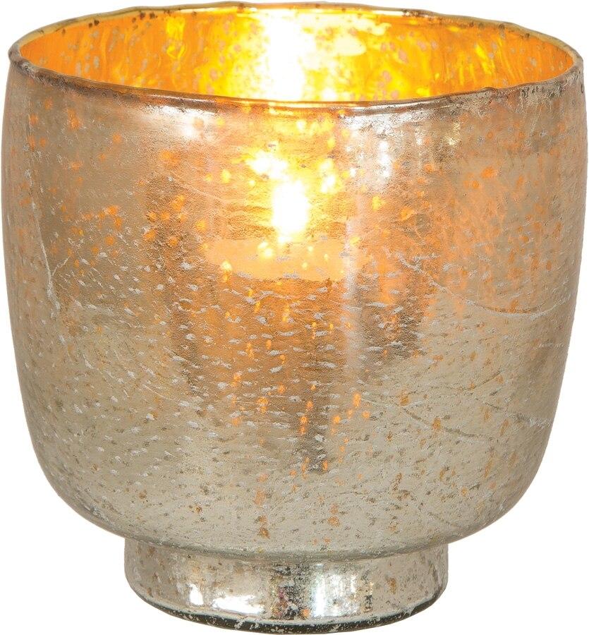 Silver Omorose Luxe Glass Candle Holder - PaperLanternStore.com - Paper Lanterns, Decor, Party Lights &amp; More