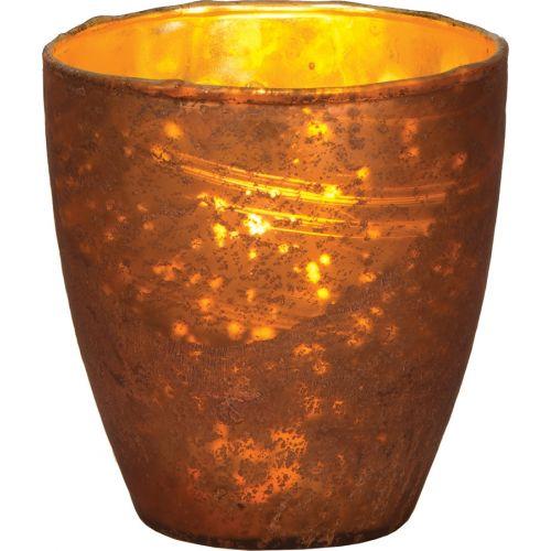 Copper Ebe Luxe Glass Small Candle Holder - PaperLanternStore.com - Paper Lanterns, Decor, Party Lights &amp; More
