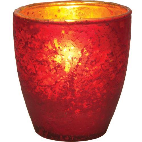 Red Ebe Luxe Glass Small Candle Holder - PaperLanternStore.com - Paper Lanterns, Decor, Party Lights &amp; More
