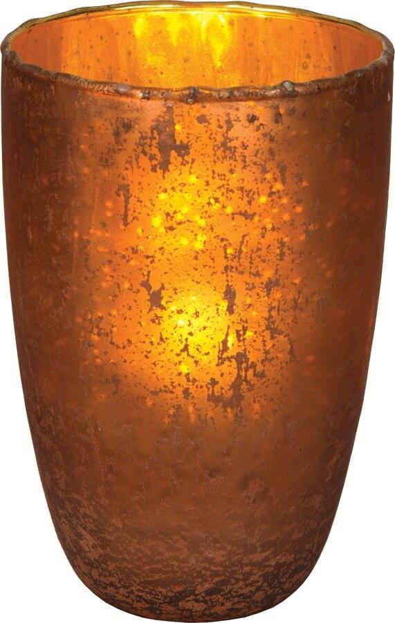 Copper Salama Luxe Glass Medium Candle Holder - PaperLanternStore.com - Paper Lanterns, Decor, Party Lights &amp; More