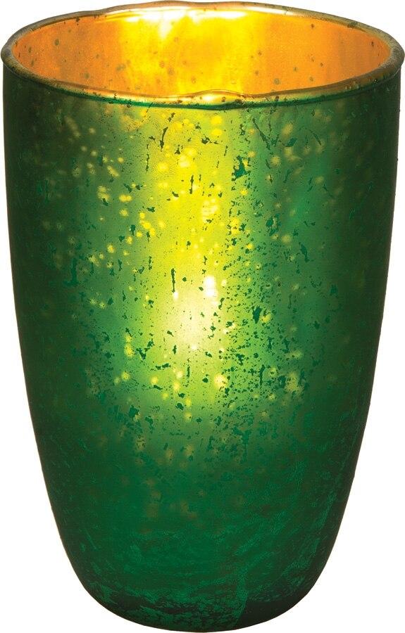 Emerald Green Salama Luxe Glass Medium Candle Holder - PaperLanternStore.com - Paper Lanterns, Decor, Party Lights &amp; More