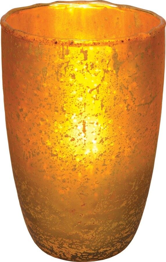 Gold Salama Luxe Glass Medium Candle Holder - PaperLanternStore.com - Paper Lanterns, Decor, Party Lights &amp; More