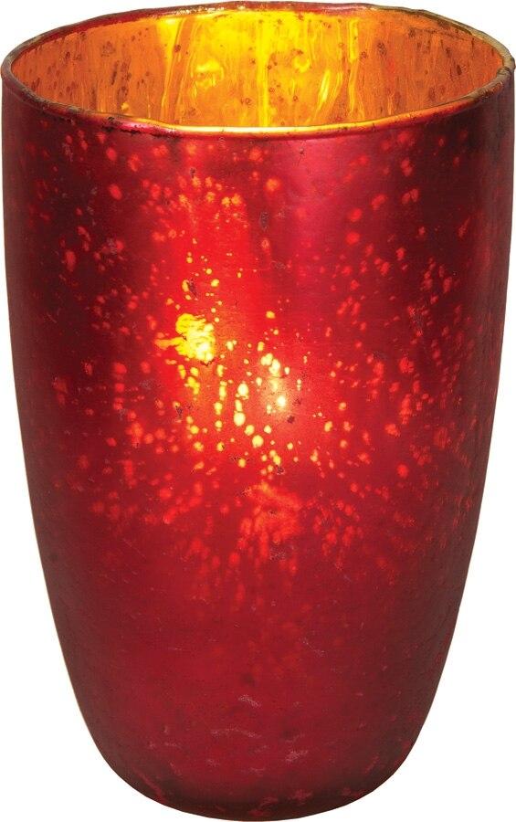 Red Salama Luxe Glass Medium Candle Holder - PaperLanternStore.com - Paper Lanterns, Decor, Party Lights &amp; More