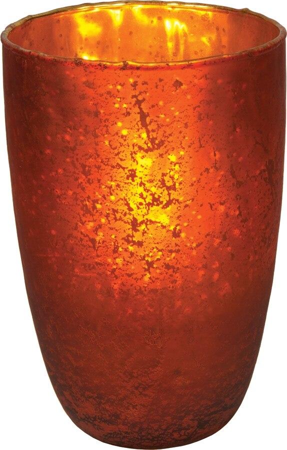 Tangerine Orange Salama Luxe Glass Medium Candle Holder - PaperLanternStore.com - Paper Lanterns, Decor, Party Lights &amp; More