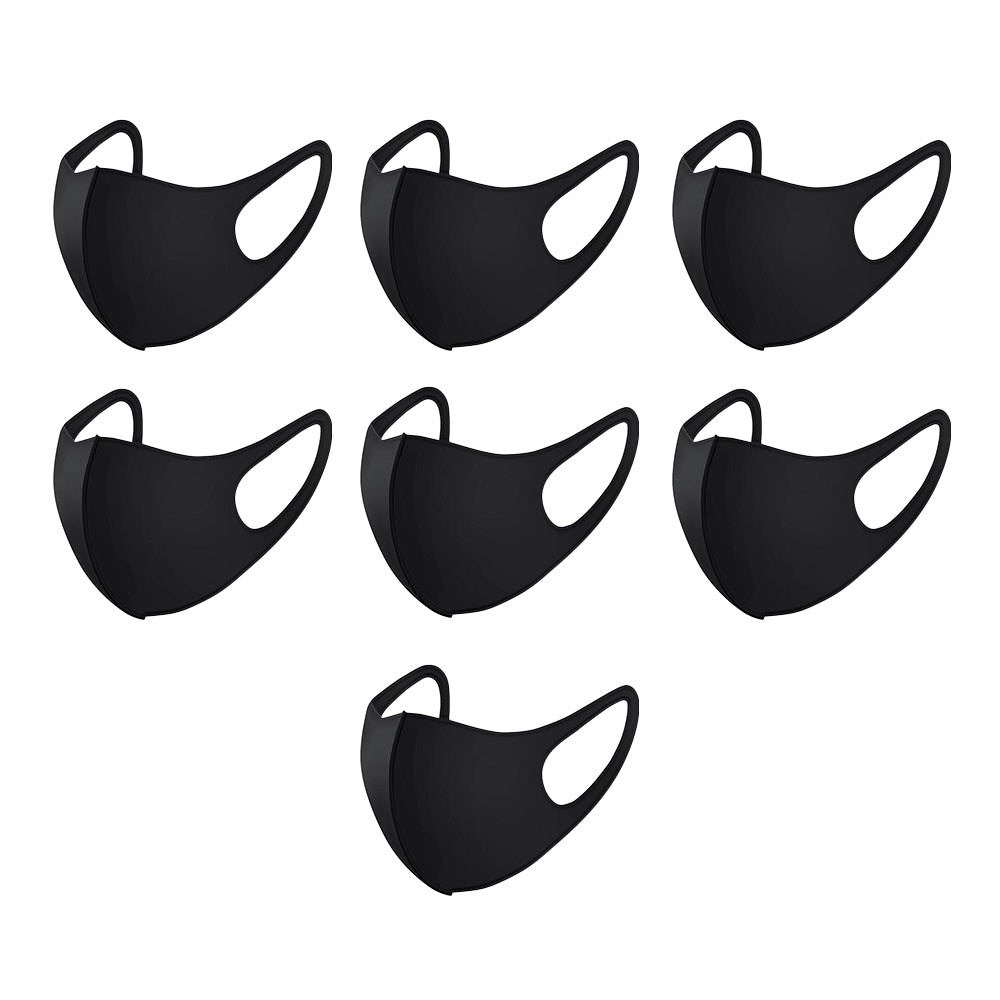 Black Comfortable Face Masks Coverings 3-ply Washable Reusable (7-Pack) - PaperLanternStore.com - Paper Lanterns, Decor, Party Lights &amp; More