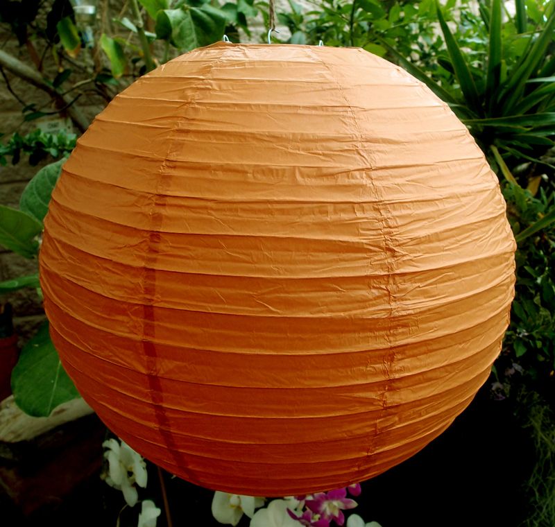 4" Persimmon Orange Round Paper Lantern, Even Ribbing, Hanging Decoration (10 PACK) - PaperLanternStore.com - Paper Lanterns, Decor, Party Lights & More