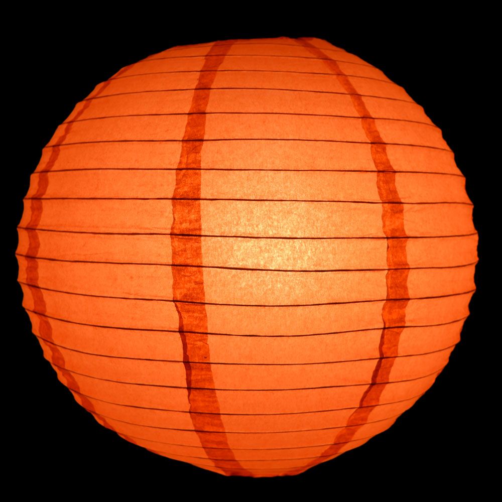 4&quot; Persimmon Orange Round Paper Lantern, Even Ribbing, Hanging Decoration (10 PACK) - PaperLanternStore.com - Paper Lanterns, Decor, Party Lights &amp; More