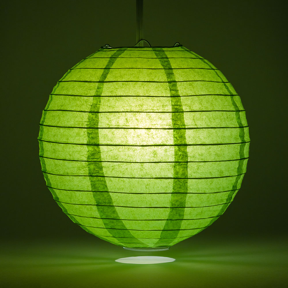 10&quot; Grass Greenery Round Paper Lantern, Even Ribbing, Chinese Hanging Wedding &amp; Party Decoration - PaperLanternStore.com - Paper Lanterns, Decor, Party Lights &amp; More