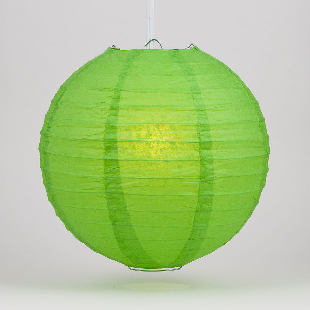 4" Grass Greenery Round Paper Lantern, Even Ribbing, Hanging Decoration (10 PACK) - PaperLanternStore.com - Paper Lanterns, Decor, Party Lights & More