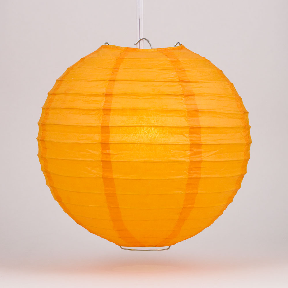 4" Orange Round Paper Lantern, Even Ribbing, Hanging Decoration (10 PACK) - PaperLanternStore.com - Paper Lanterns, Decor, Party Lights & More