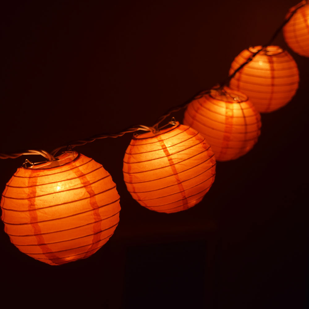 4&quot; Orange Round Paper Lantern, Even Ribbing, Hanging Decoration (10 PACK) - PaperLanternStore.com - Paper Lanterns, Decor, Party Lights &amp; More