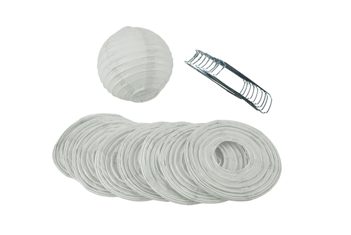 4&quot; Gray / Grey Round Paper Lantern, Even Ribbing, Hanging Decoration (10 PACK) - PaperLanternStore.com - Paper Lanterns, Decor, Party Lights &amp; More