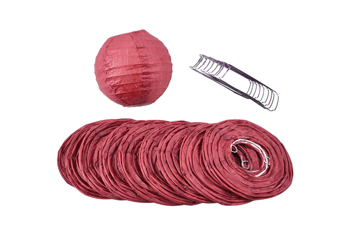 4&quot; Marasala / Burgundy Wine Round Paper Lantern, Even Ribbing, Hanging Decoration (10-Pack) - PaperLanternStore.com - Paper Lanterns, Decor, Party Lights &amp; More