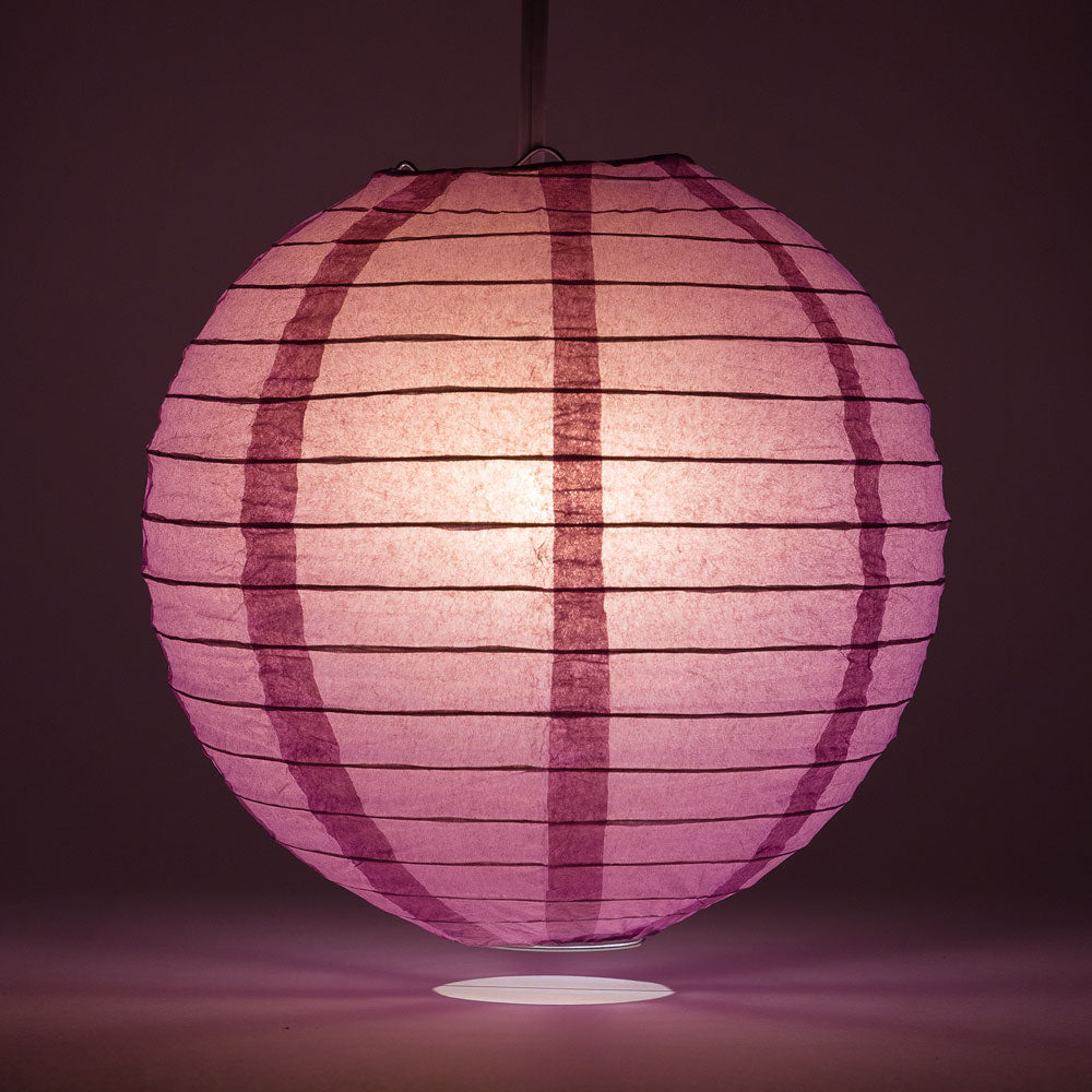 4&quot; Violet Round Paper Lantern, Even Ribbing, Hanging Decoration (10-Pack) - PaperLanternStore.com - Paper Lanterns, Decor, Party Lights &amp; More