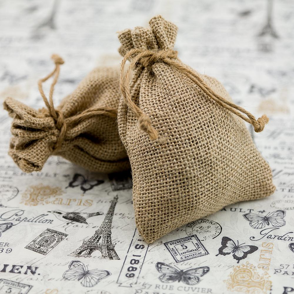 Natural Brown Burlap Favor Bag, Set of 10 - PaperLanternStore.com - Paper Lanterns, Decor, Party Lights &amp; More