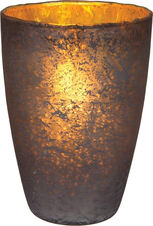Charcoal Grey Nubiti Luxe Glass Large Candle Holder - PaperLanternStore.com - Paper Lanterns, Decor, Party Lights &amp; More