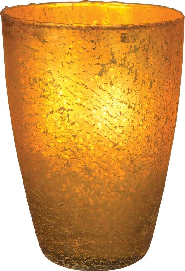 Gold Nubiti Luxe Glass Large Candle Holder - PaperLanternStore.com - Paper Lanterns, Decor, Party Lights &amp; More