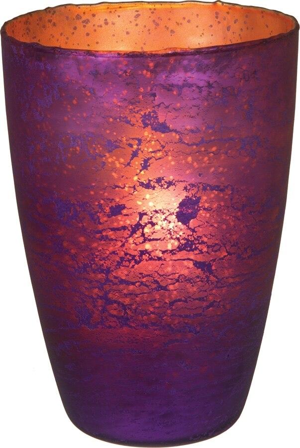 Plum Purple Nubiti Luxe Glass Large Candle Holder - PaperLanternStore.com - Paper Lanterns, Decor, Party Lights &amp; More