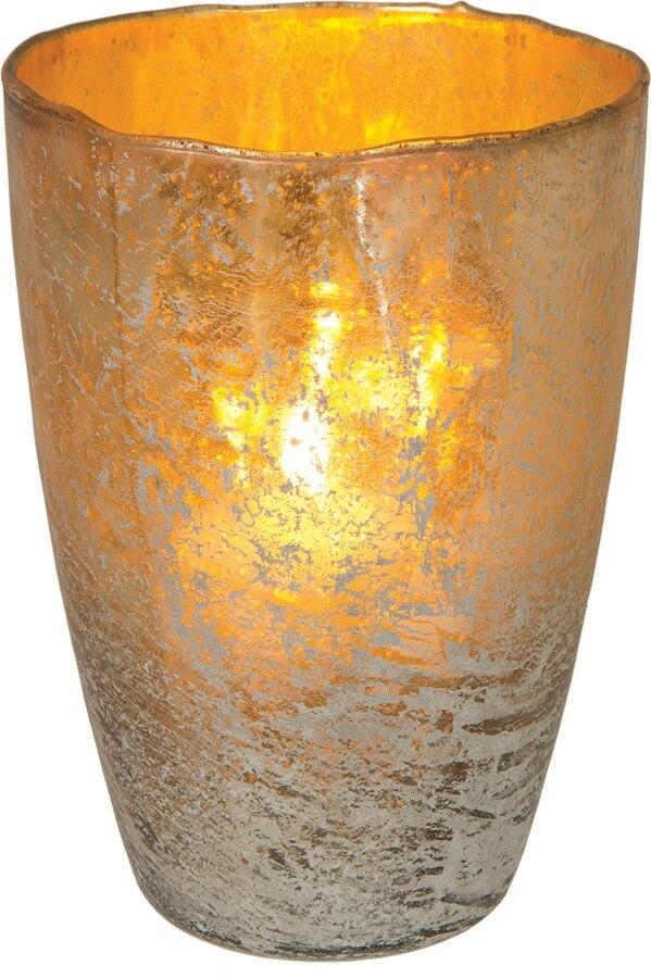 Silver Nubiti Luxe Glass Large Candle Holder - PaperLanternStore.com - Paper Lanterns, Decor, Party Lights &amp; More