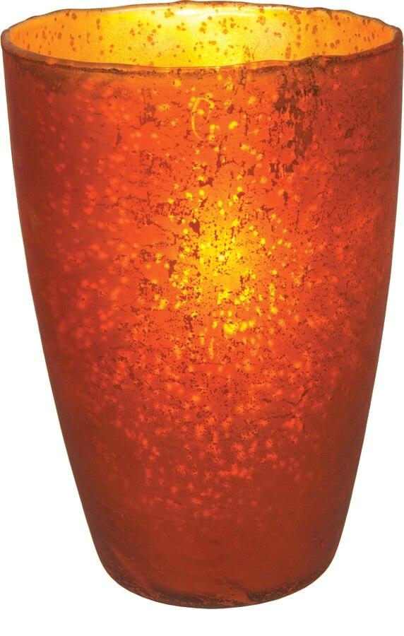 Tangerine Orange Nubiti Luxe Glass Large Candle Holder - PaperLanternStore.com - Paper Lanterns, Decor, Party Lights &amp; More