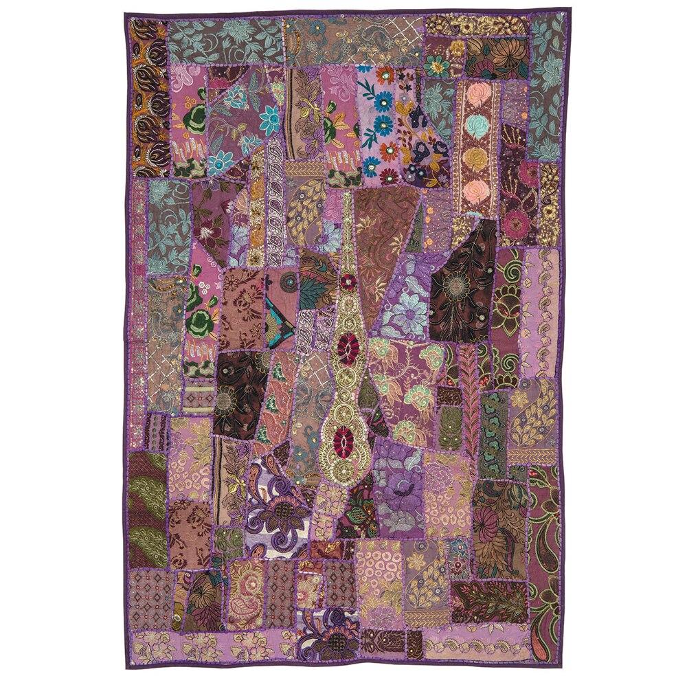 Purple Khambadia Hand Stitched Wall Hanging - PaperLanternStore.com - Paper Lanterns, Decor, Party Lights &amp; More