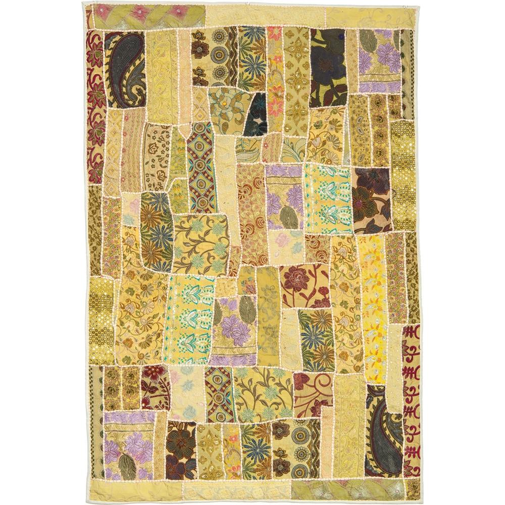 Ivory Khambadia Hand Stitched Wall Hanging - PaperLanternStore.com - Paper Lanterns, Decor, Party Lights &amp; More