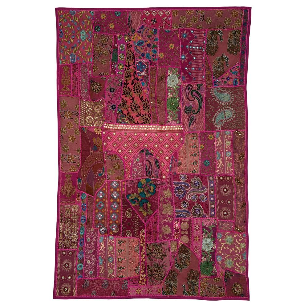 Dark Red Khambadia Hand Stitched Wall Hanging - PaperLanternStore.com - Paper Lanterns, Decor, Party Lights &amp; More