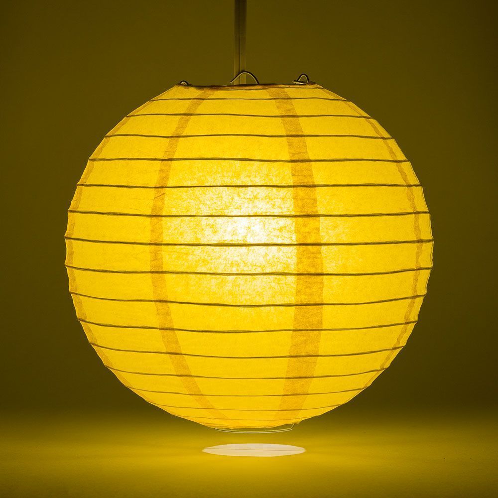 BULK PACK (6) 42" Yellow-Orange Jumbo Round Paper Lantern, Even Ribbing, Chinese Hanging Wedding & Party Decoration - PaperLanternStore.com - Paper Lanterns, Decor, Party Lights & More